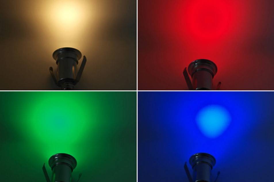 Foco LED RGB empotrable en suelo 3W 12V-DC IP67