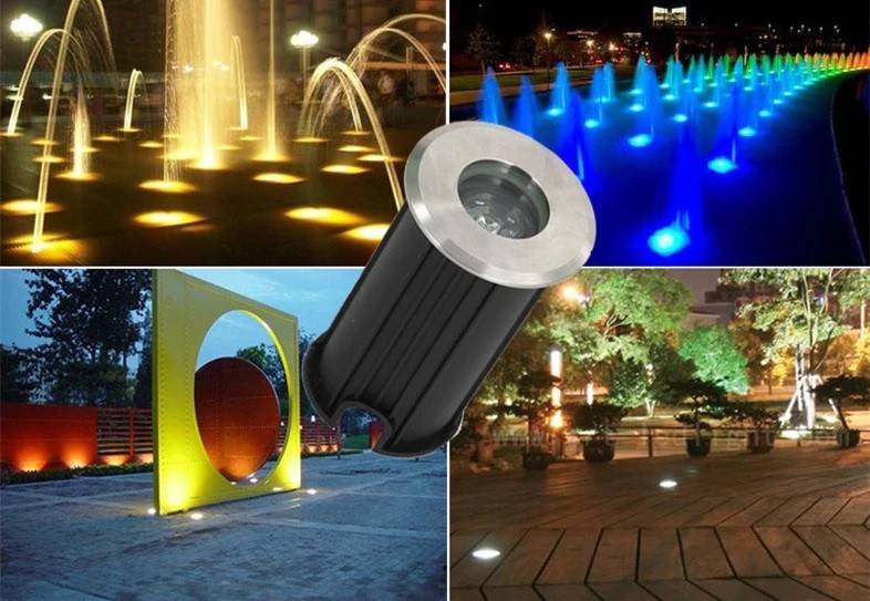 Foco LED RGB empotrable en suelo 3W 12V-DC IP67