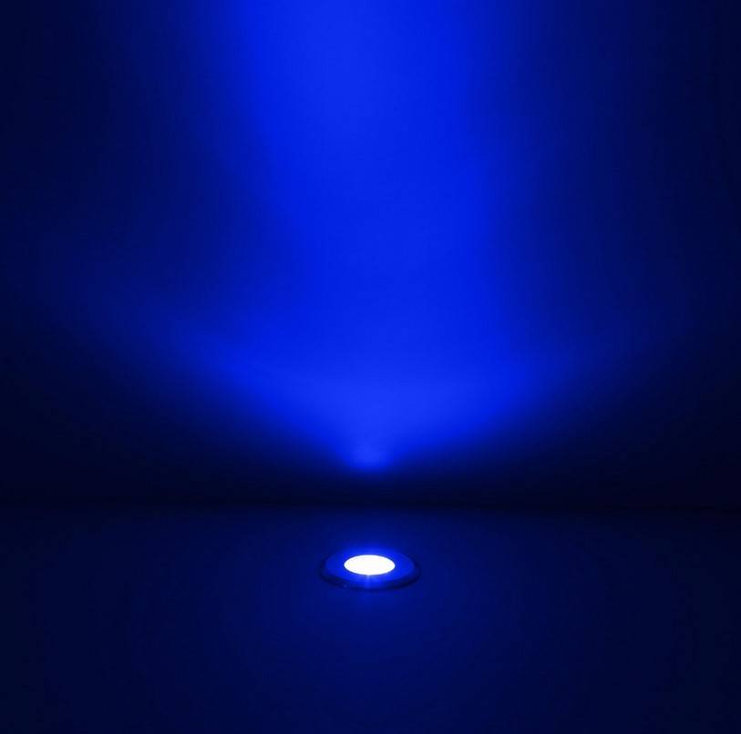 Foco LED RGB empotrable en suelo 3W 12V-DC IP67