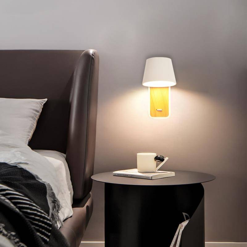 Aplique LED para Dormitorio de Madera rotatorio "KOPPEN" 6W 2700K