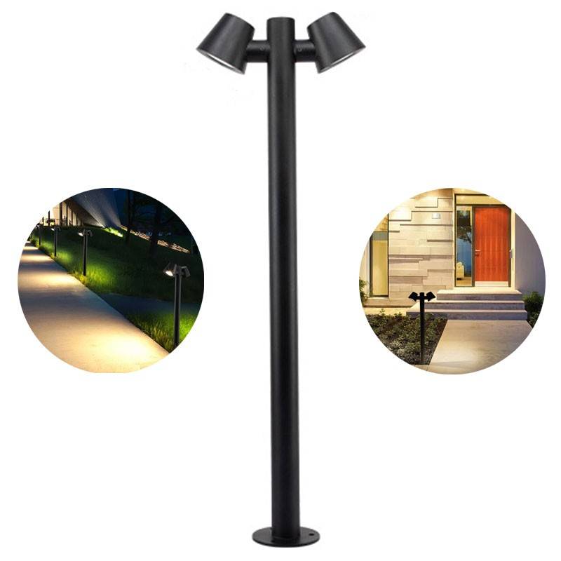 Bolardo Doble de Acero 2xGU10 Máx 35W IP44