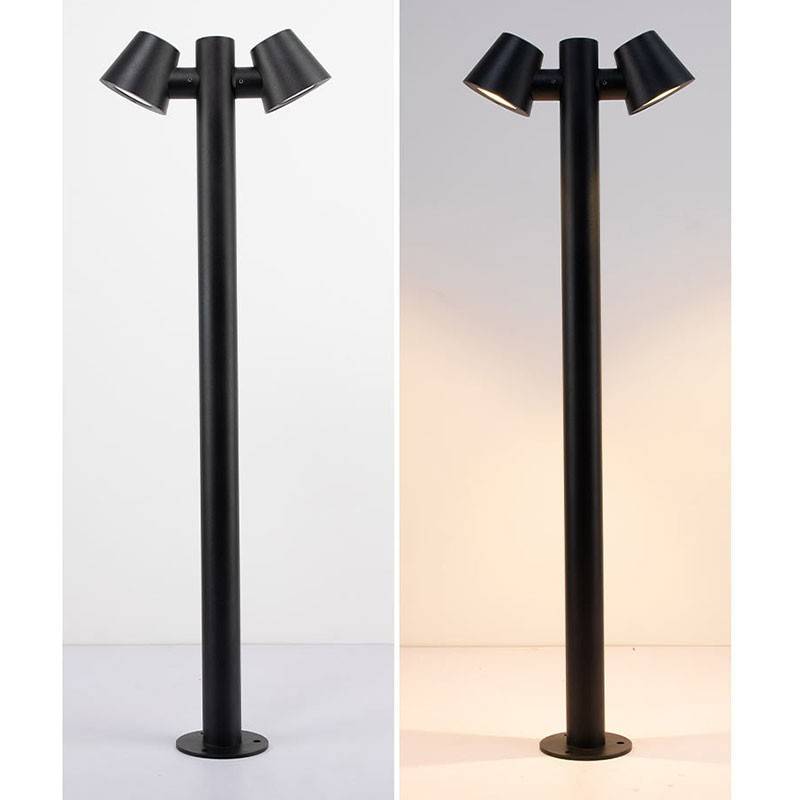 Bolardo Doble de Acero 2xGU10 Máx 35W IP44