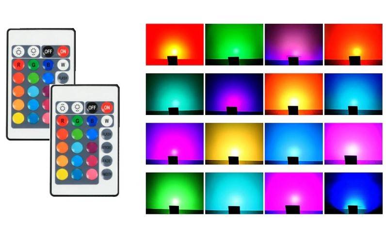 Foco proyector LED RGB 50W con mando  IP65