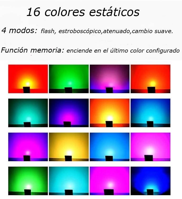 Proyector LED RGB 30W IP65 con mando 24 teclas y estaca