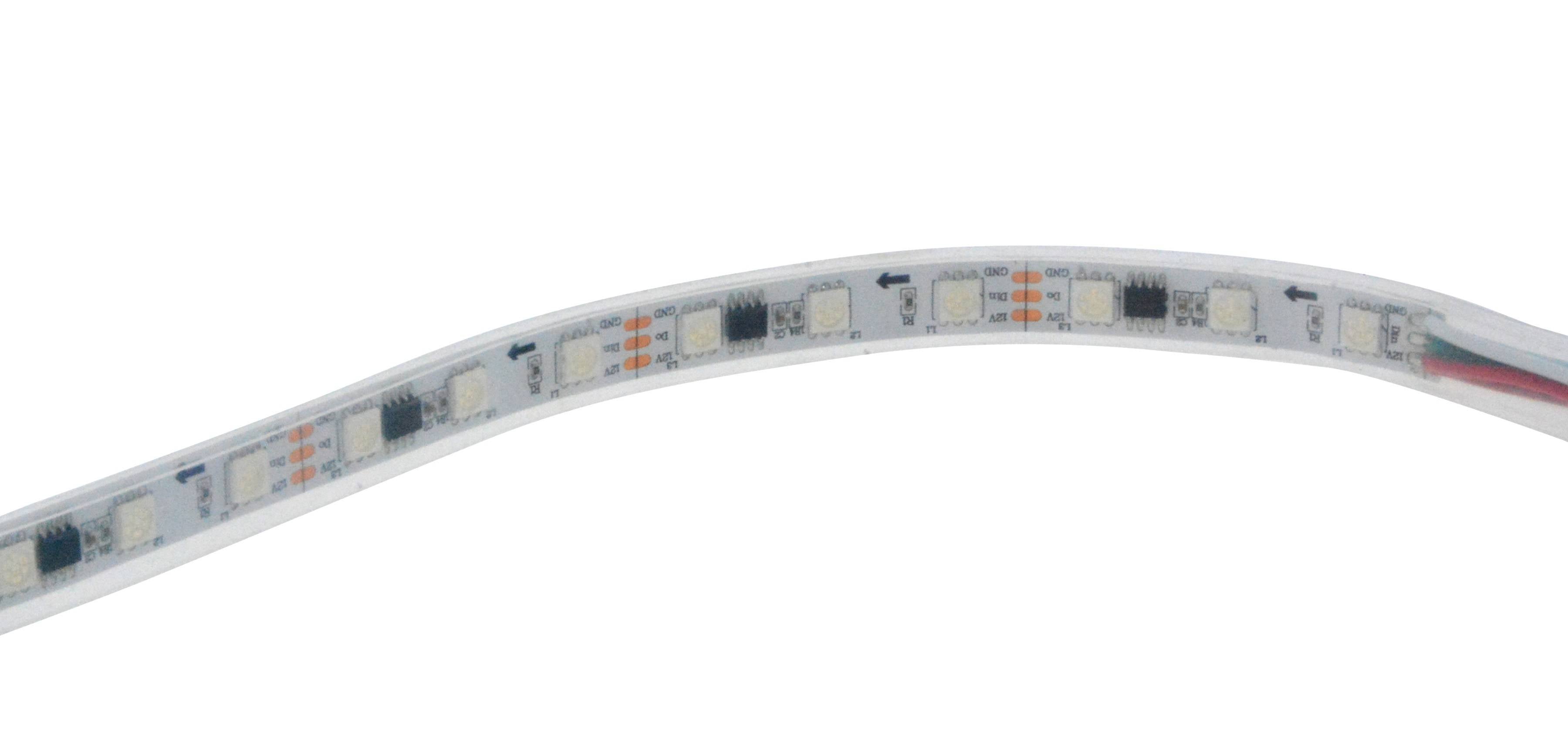 Tira LED inteligente IC RGB 12V DC - 14,4 W/m - IP65 - 60 LED/m - Ancho 10mm - 5 metros