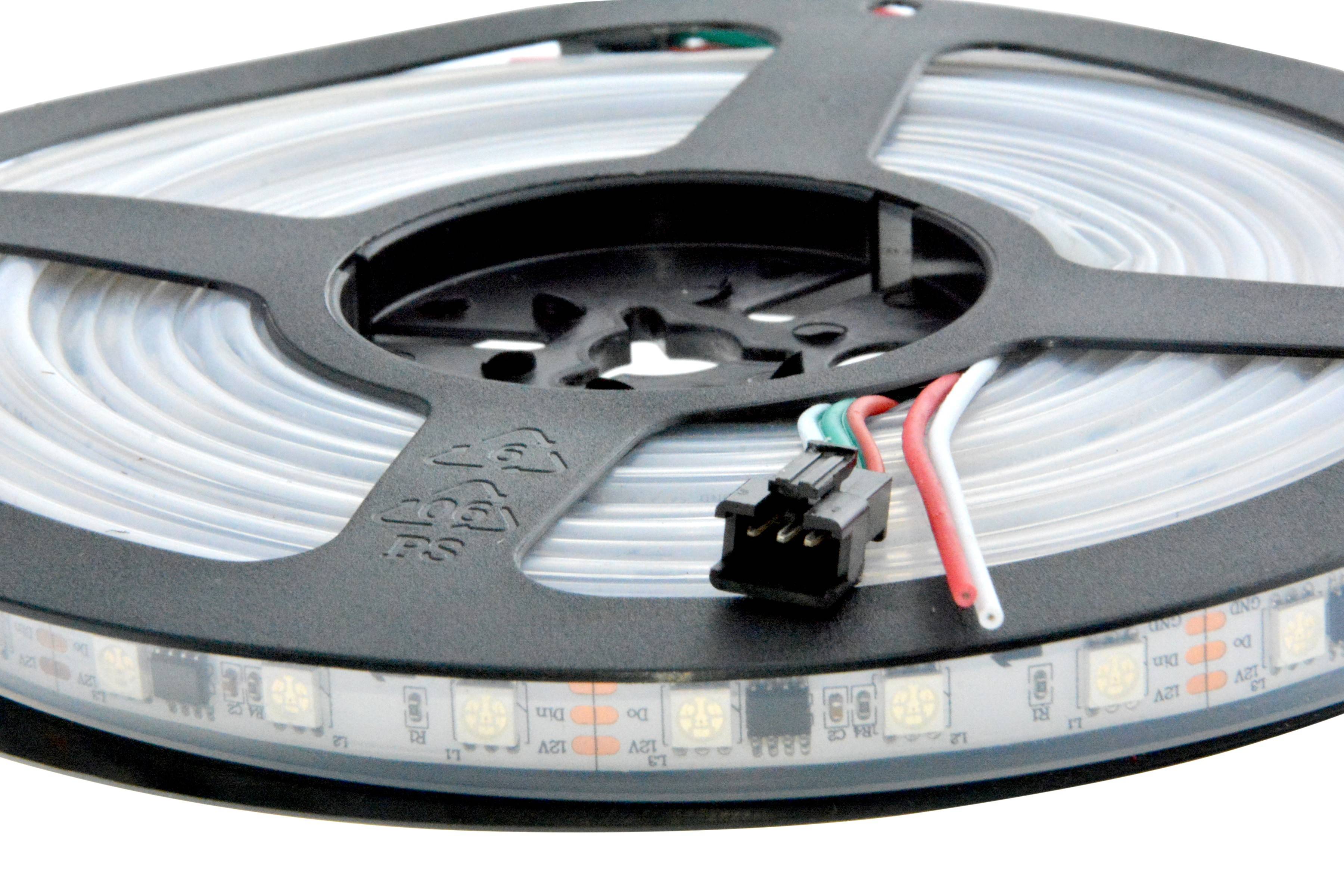 Tira LED inteligente IC RGB 12V DC - 14,4 W/m - IP65 - 60 LED/m - Ancho 10mm - 5 metros