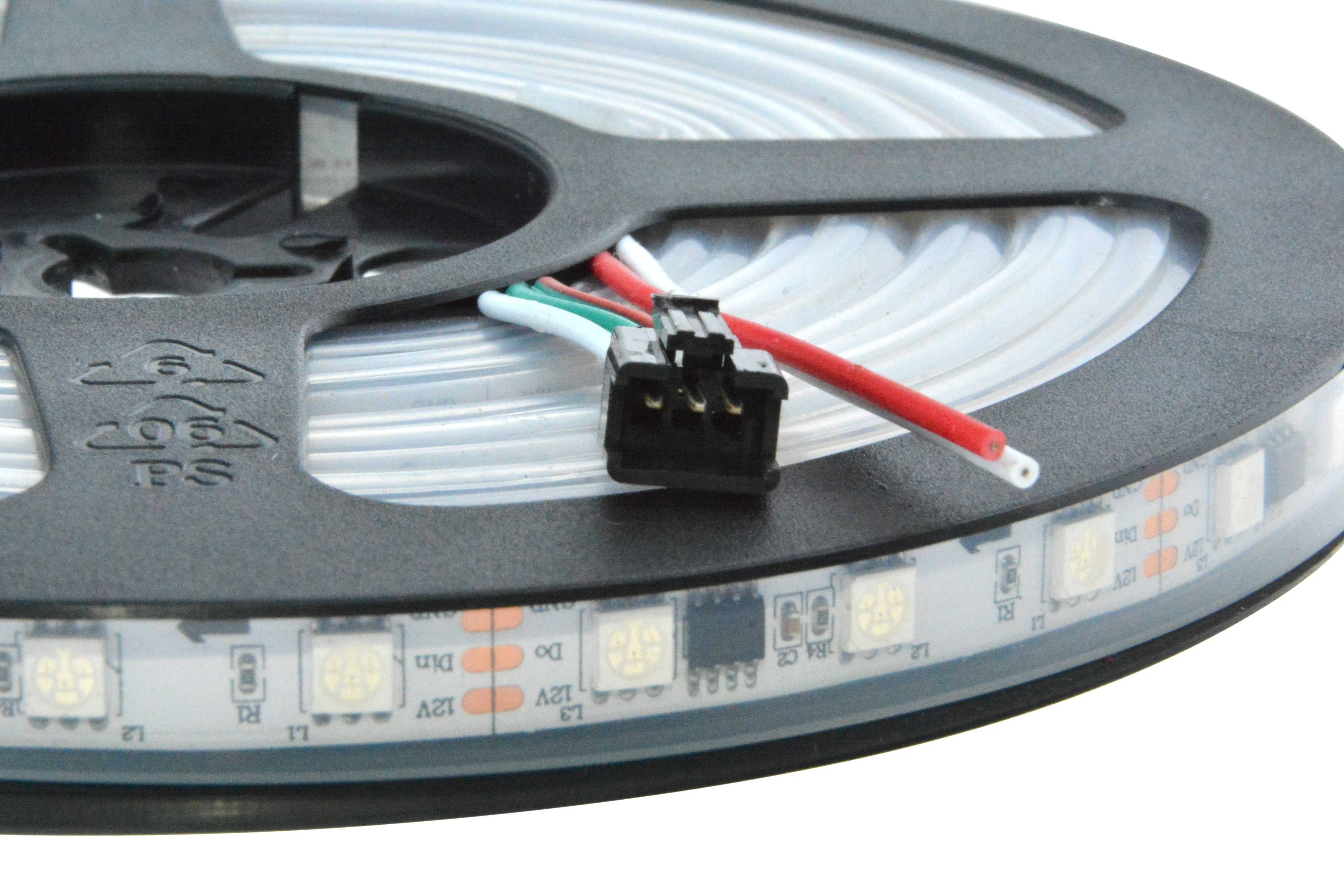 Tira LED inteligente IC RGB 12V DC - 14,4 W/m - IP65 - 60 LED/m - Ancho 10mm - 5 metros