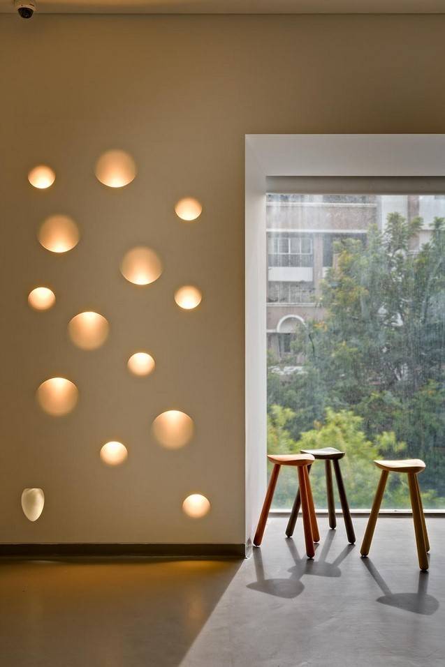 Aplique de pared empotrable circulo de escayola "MUR" - Ø 25cm - GU10 - Trimless/ Integración