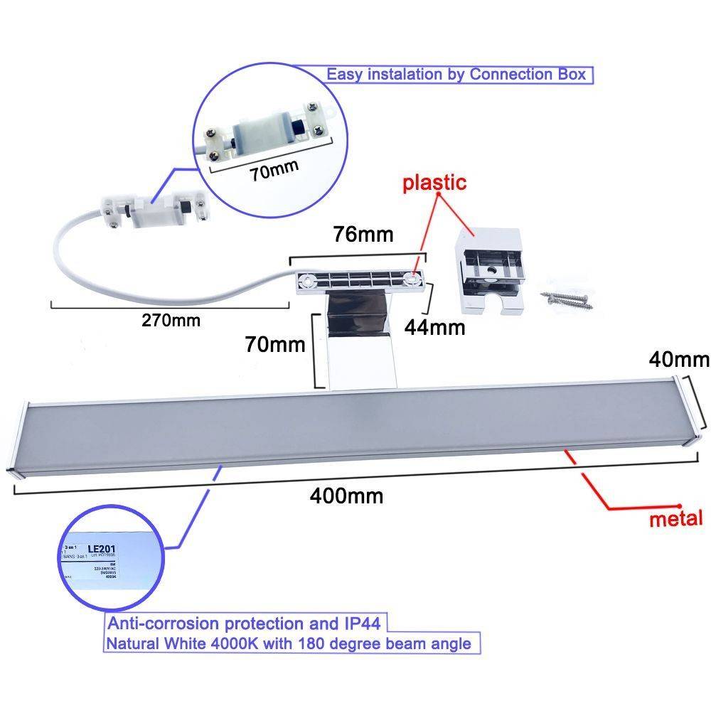 Aplique espejo baño LED 8W - 40cm