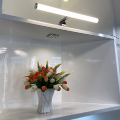 Aplique de baño tubular opal - 3 tipos de fijación - 6W - 540Lm - IP44 - 40cm
