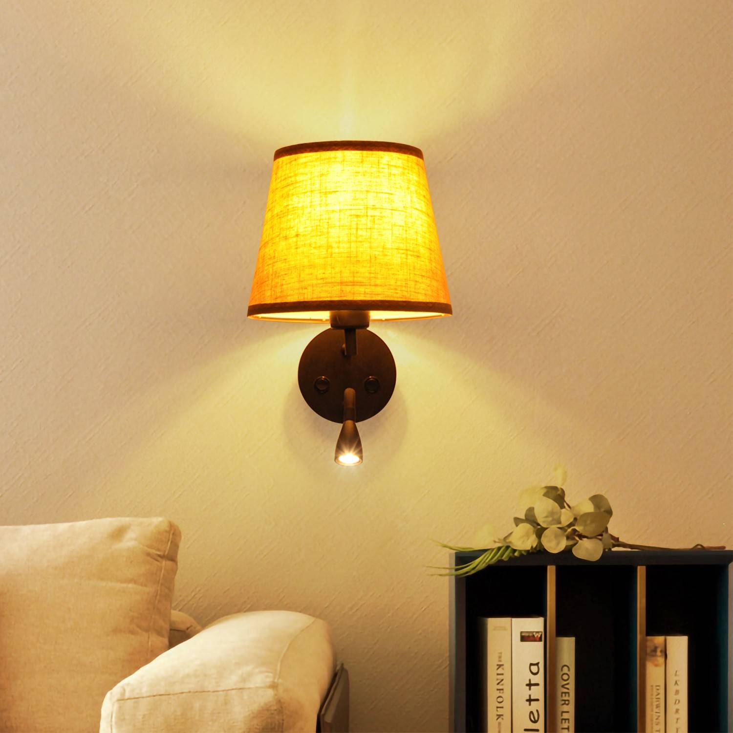 Aplique de pared "PAIR" E27 con foco LED de lectura 3W
