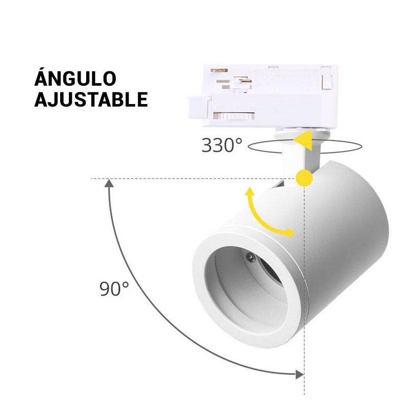 Foco LED para Carril Monofásico Orientable GU10
