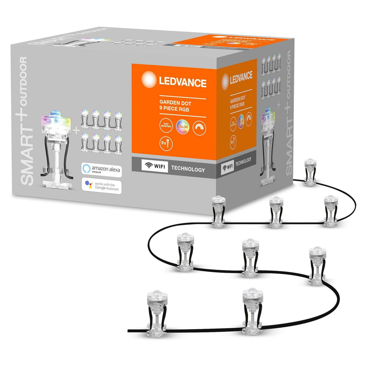 Luces LED Exterior SMART WiFi Garden DOT RGB 9P LED