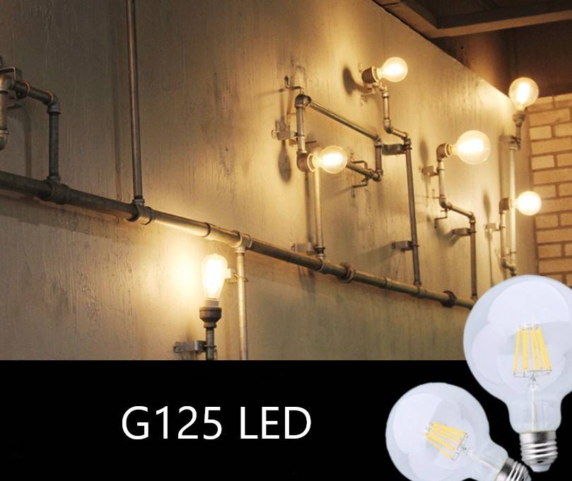 Bombilla LED globo filamento E27 G125 - 8W