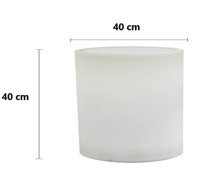 Macetero LED RGBW recargable 5W - Resina blanca - IP65 - 40x40cm