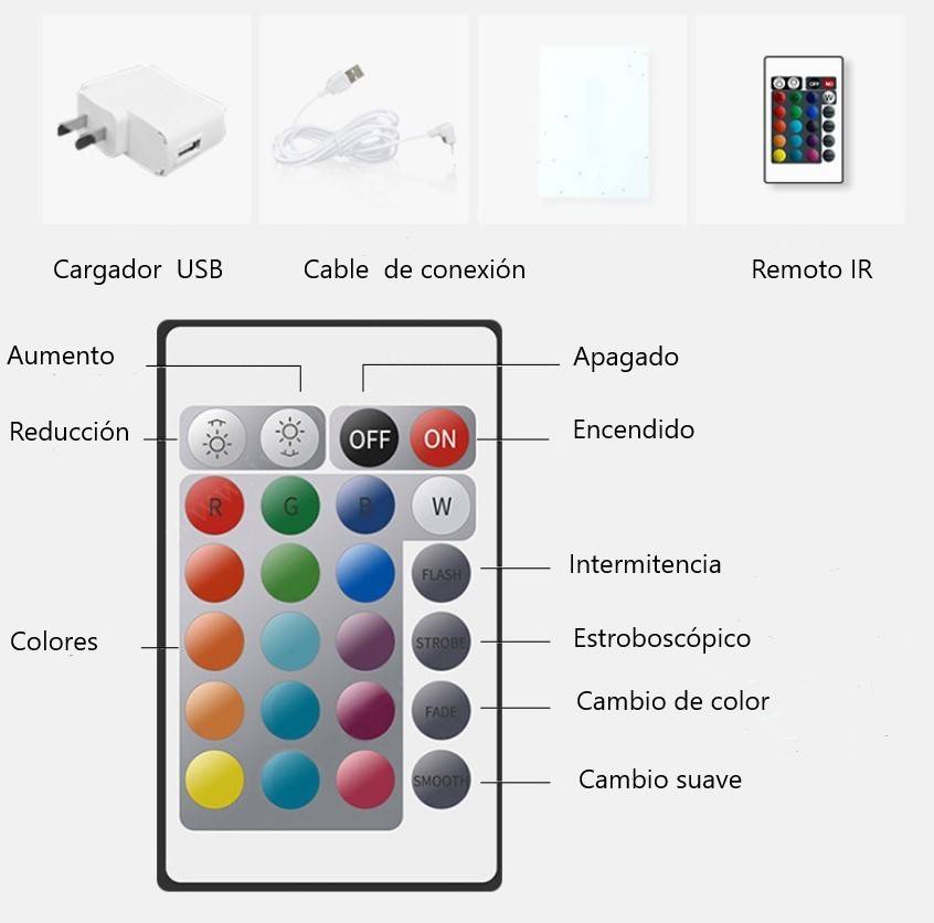 Macetero LED RGBW recargable 5W - Resina blanca - IP65 - 40x40cm