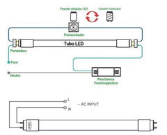 Tubo LED T8 60cm de colores - 9W