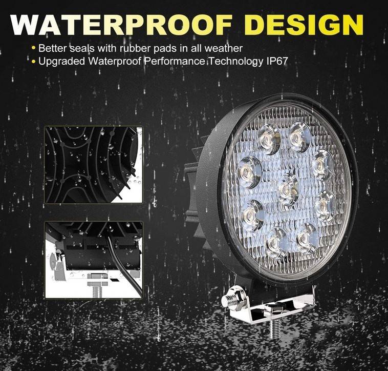 Faro LED 4x4 todoterreno - 27W - 10-60V DC - 1620 lm - Ángulo 60º