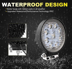Faro LED 4x4 todoterreno - 27W - 10-60V DC - 1620 lm - Ángulo 60º