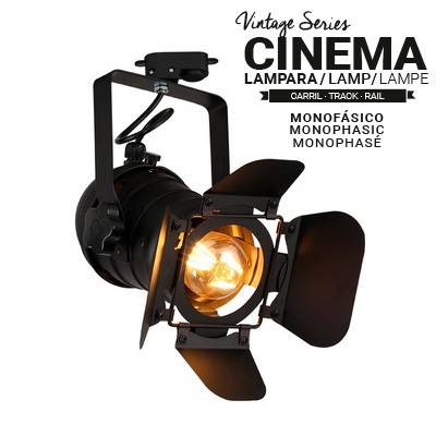 Foco carril monofásico orientable "Cinema" - E27