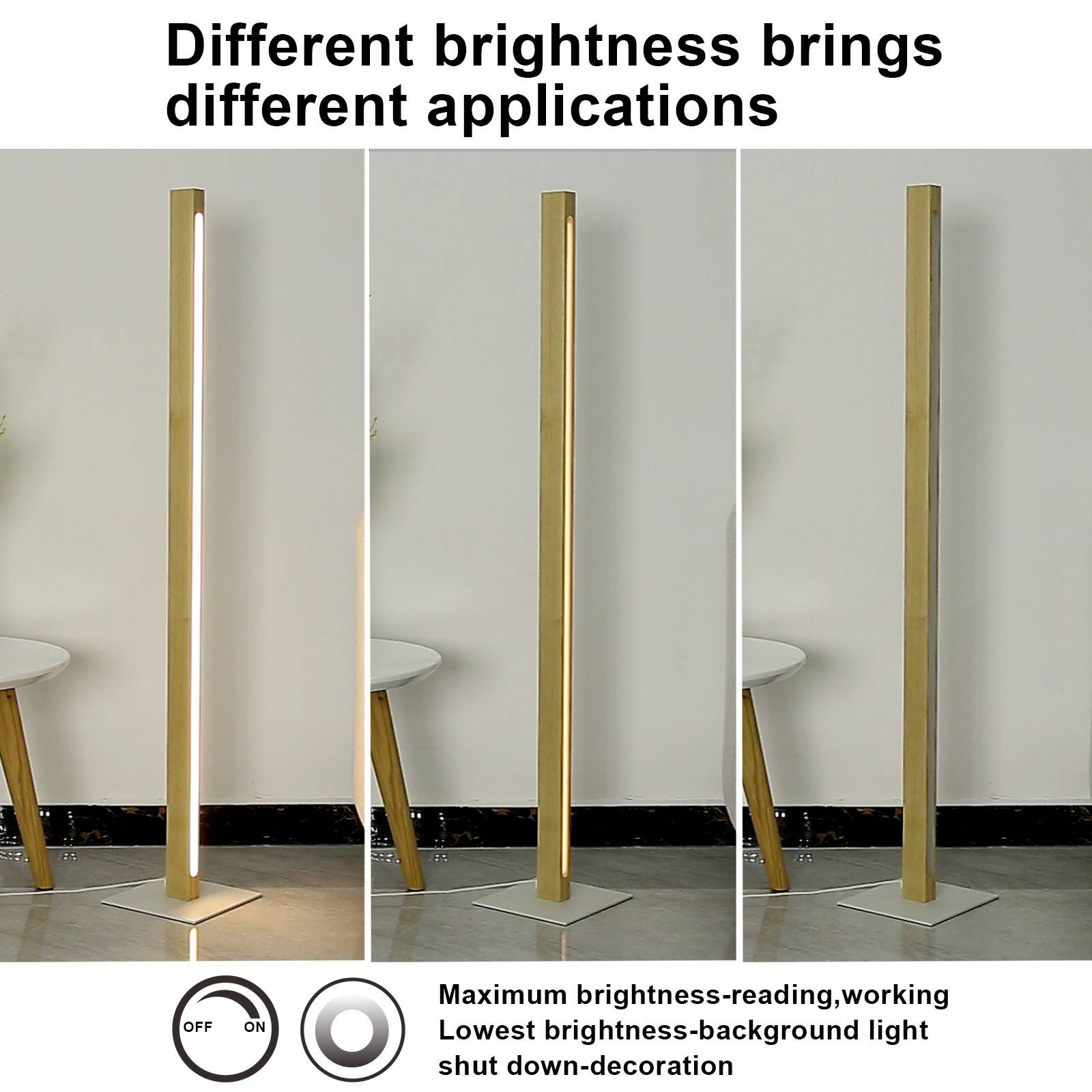 Lámpara de pie madera "Floak" 24W - Dimable - Blanco cálido