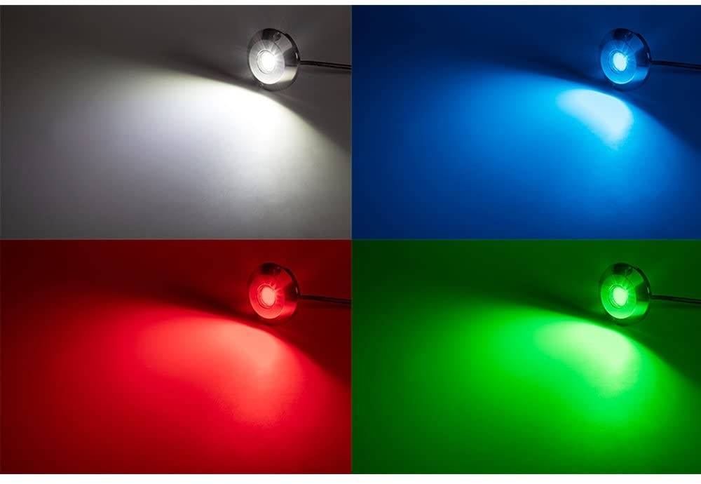 Foco LED sumergible RGB para embarcaciones 12V - 60W - Empotrable en tapón de drenaje