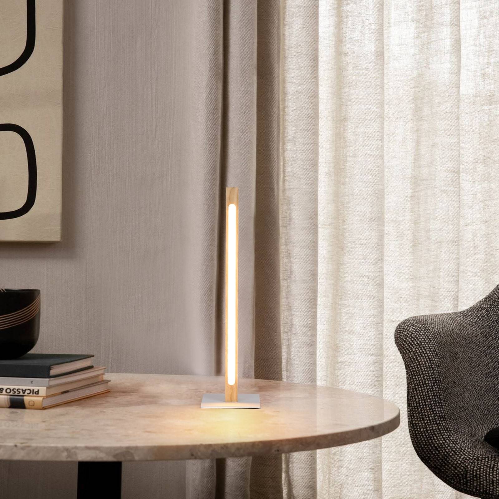 Lámpara de mesa de madera "TOAK" 10W dimable