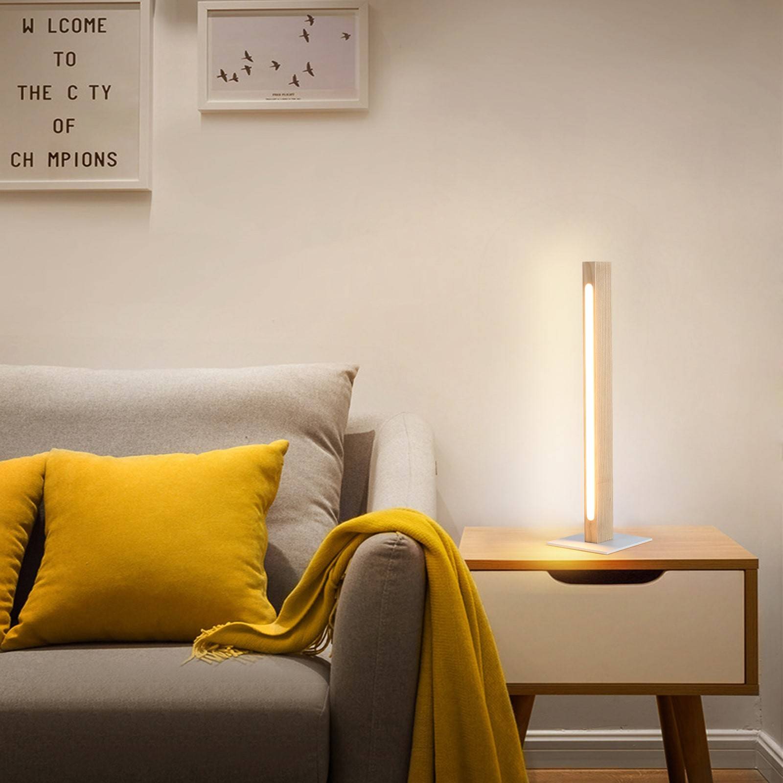 Lámpara de mesa de madera "TOAK" 10W dimable