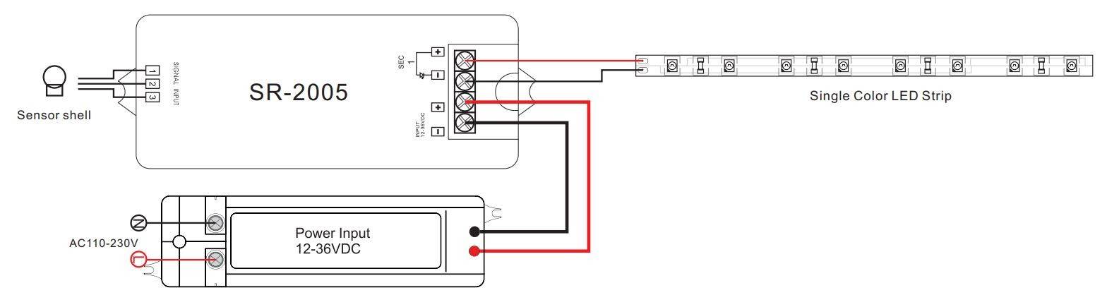 Interruptor con sensor de proximidad IR 12-36V 1Ch 3A