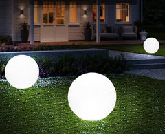 Esfera luminosa LED RGBW RESINA BLANCA, 50CM. 2.4W, IP65, Recargable