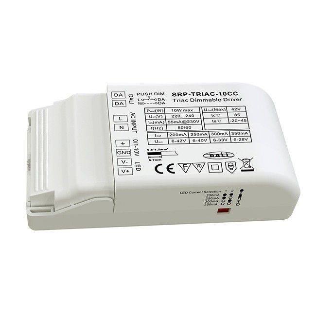 Driver regulable TRIAC DALI PUSH 0/1-10V 6-42V 10W multicorriente (200-350mA)