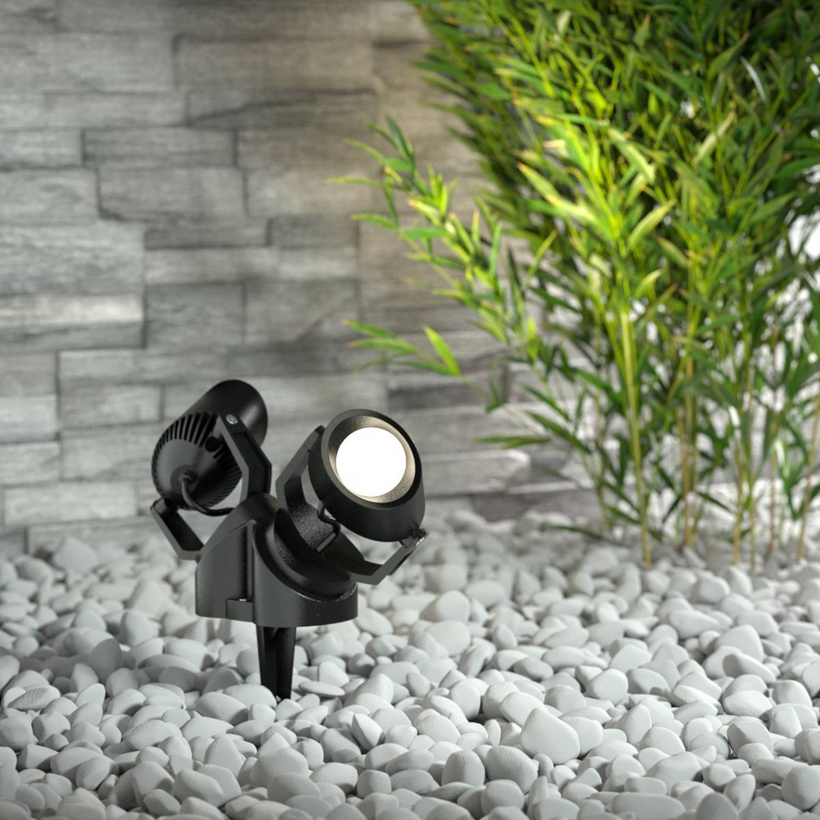 Foco LED doble CCT con pincho FUMAGALLI MINITOMMY 2L GU10 7W