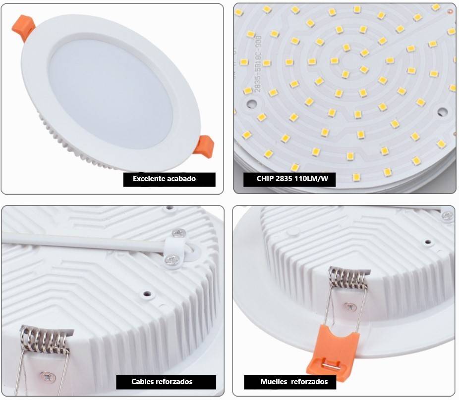 Downlight LED circular empotrable 25W - Uso profesional - Ø190 mm