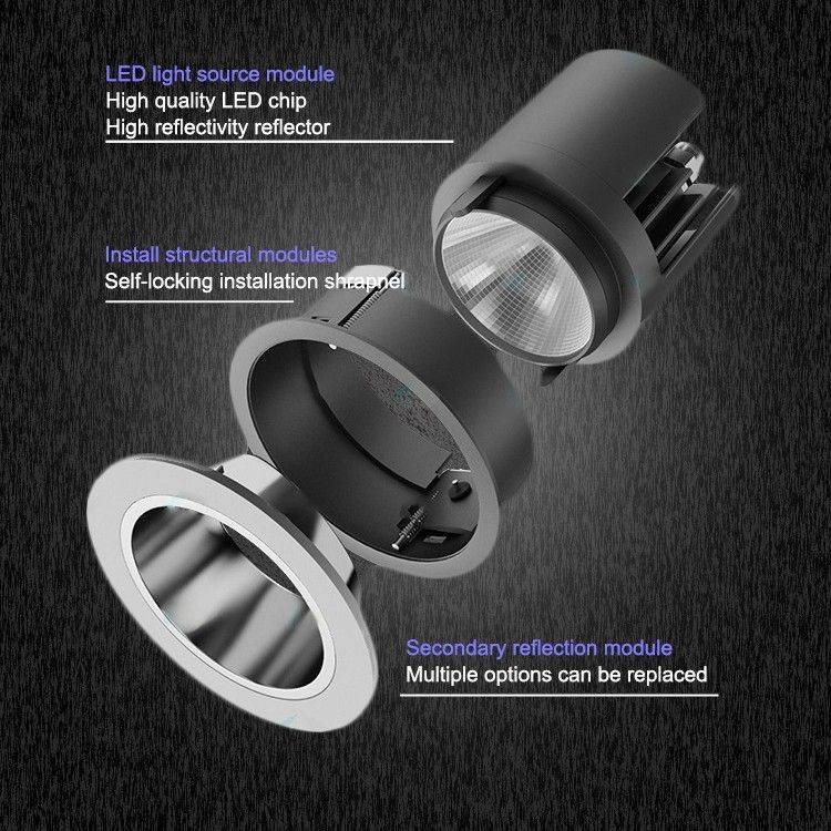 Foco LED techo empotrable COB - 5W - Orientable - Bajo UGR - Ø50mm