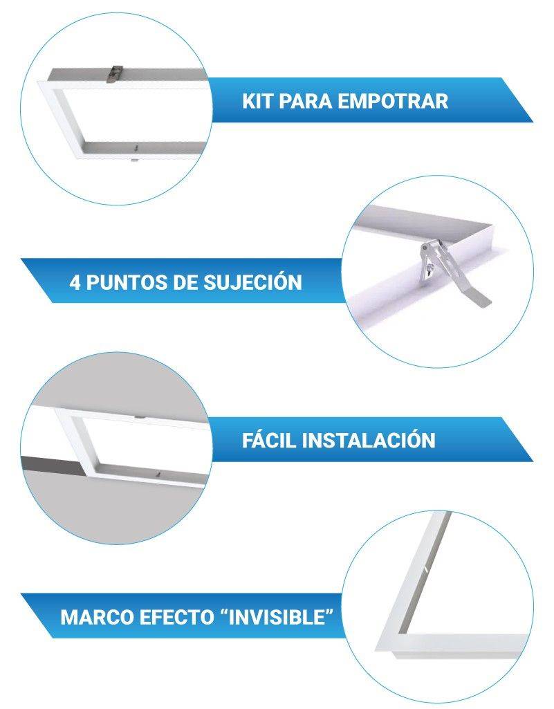 Kit Marco empotrable para Paneles LED 120x30
