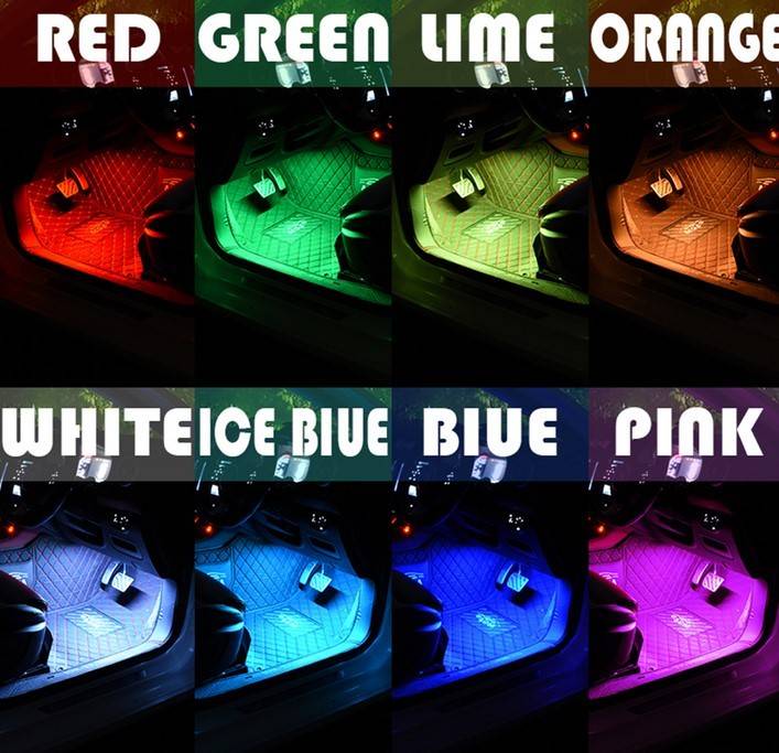 Kit para automóvil LED RGB 12V - Control desde el móvil por bluetooth / WIFI