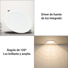 Downlight LED circular empotrable 20W - Corte Ø190mm