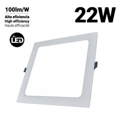 Downlight LED empotrable cuadrado 22W Corte 190 X 190mm