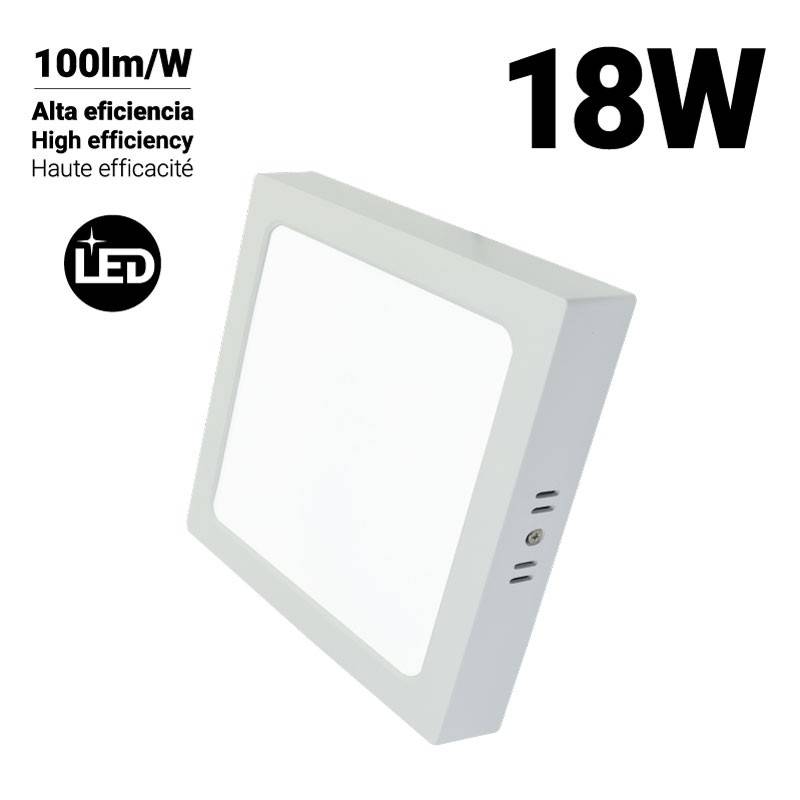 Plafón LED cuadrado 18W Alta Eficiencia