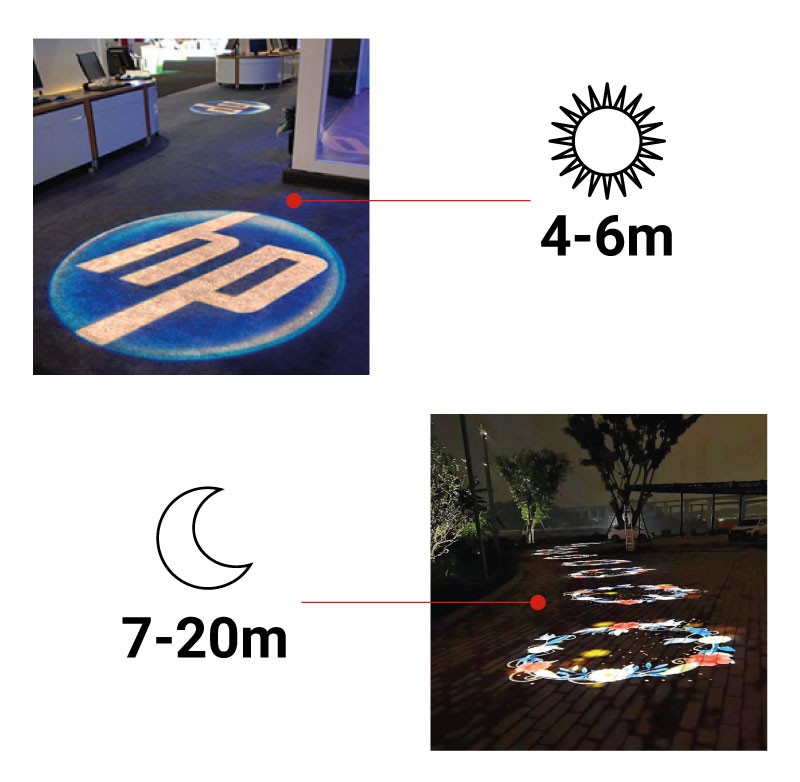 Proyector de logos LED GOBO 30W rotativo exterior - Óptica 20° - IP65