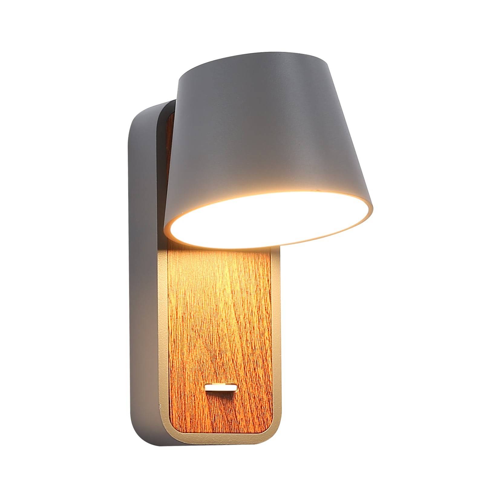 Aplique LED para Dormitorio de Madera rotatorio "KOPPEN" 6W 2700K
