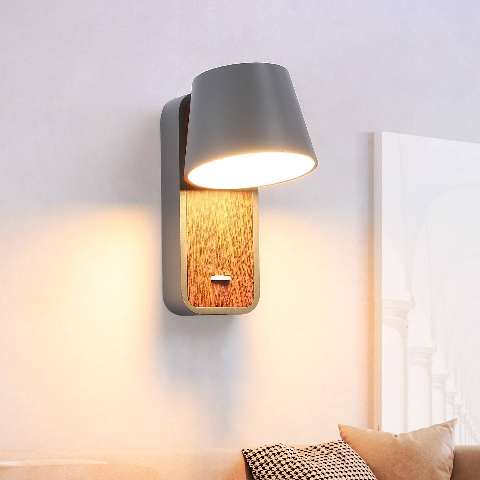 Aplique LED para Dormitorio de Madera rotatorio "KOPPEN" 6W 2700K