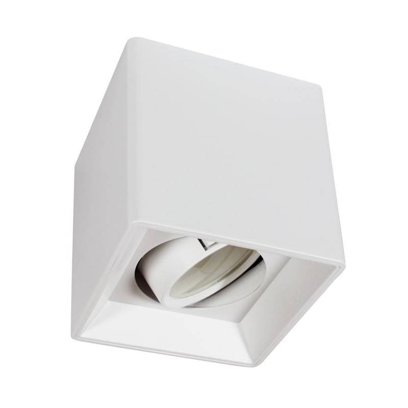 Aplique de techo cuadrado de policarbonato - Orientable - GU10