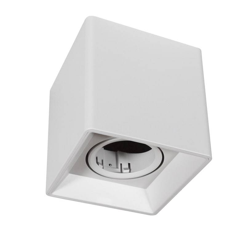 Aplique de techo cuadrado de policarbonato - Orientable - GU10