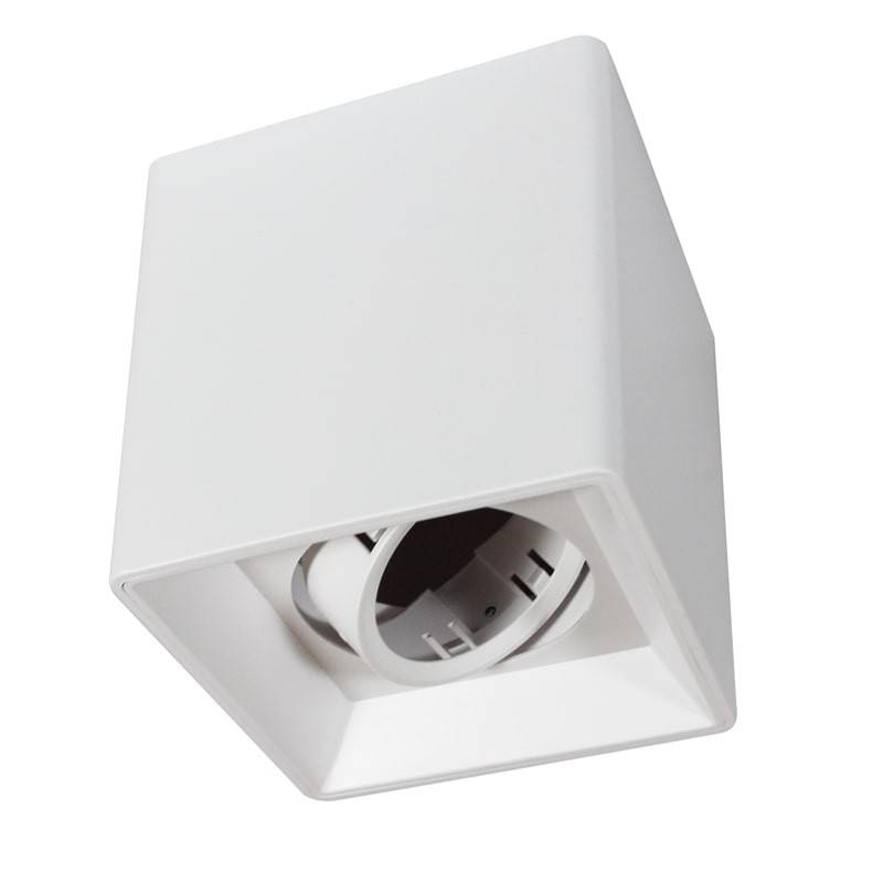 Aplique de techo cuadrado de policarbonato - Orientable - GU10