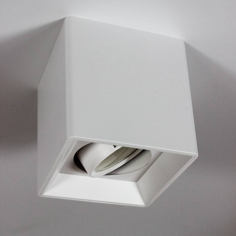 Aplique de techo cuadrado de policarbonato - Orientable - GU10