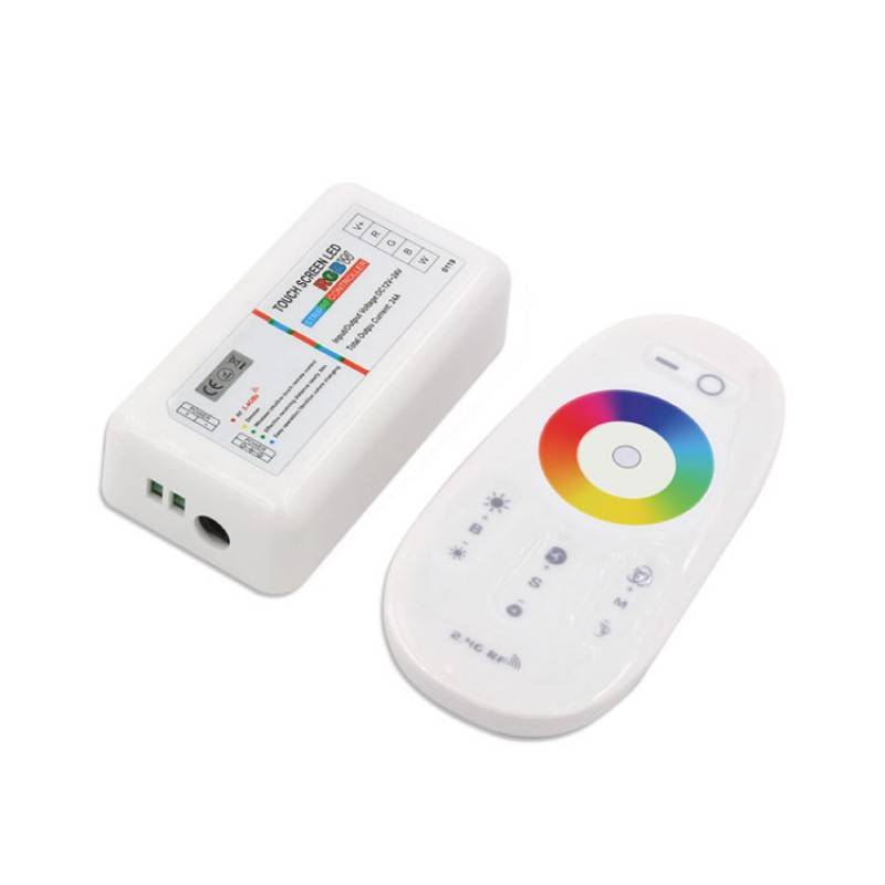 Controlador + control remoto LED RGBW 12/24V 4 canales