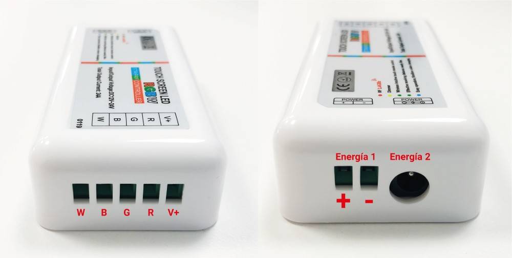 Controlador + control remoto LED RGBW 12/24V 4 canales