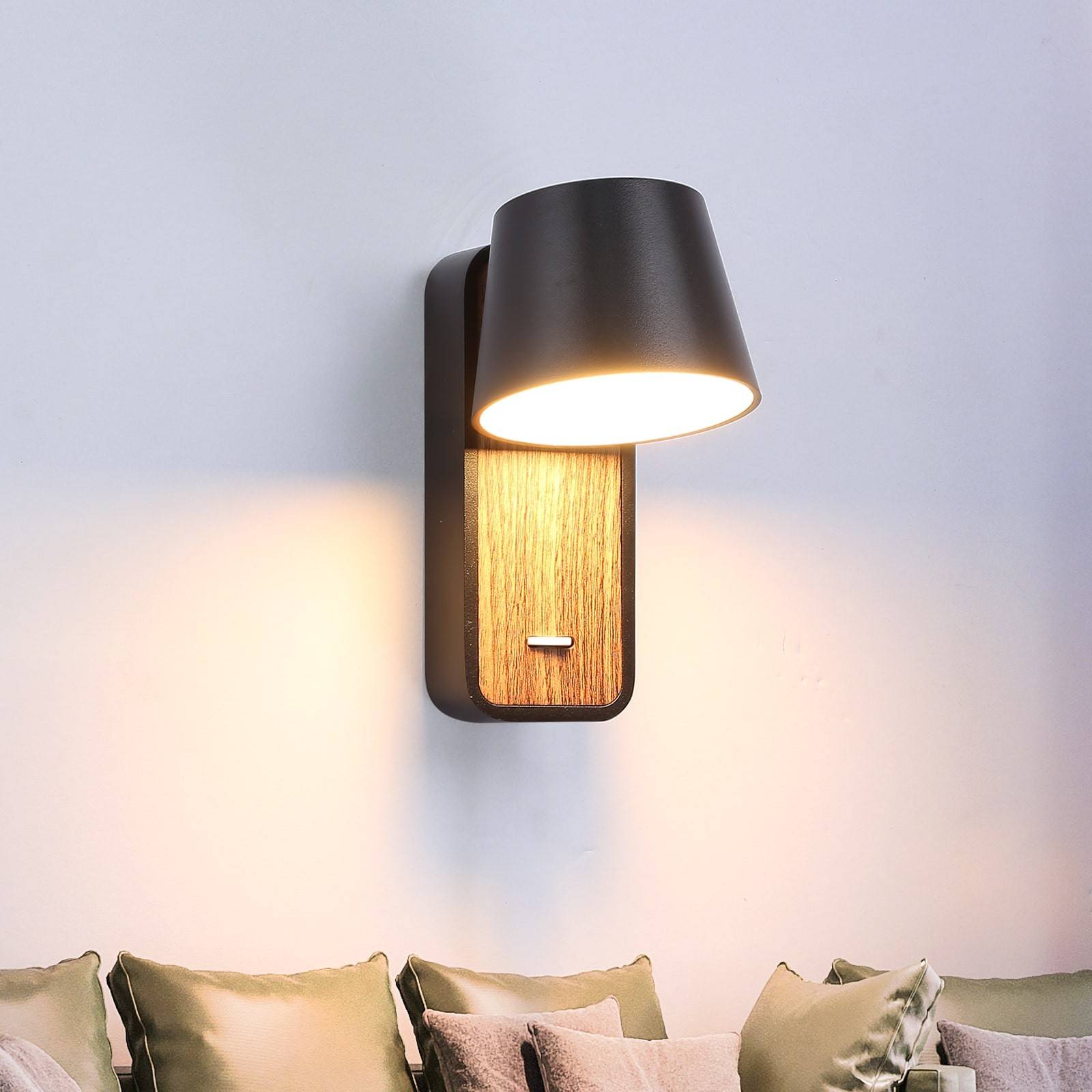 Aplique LED para Dormitorio de Madera rotatorio "KOPPEN" 6W 2700K