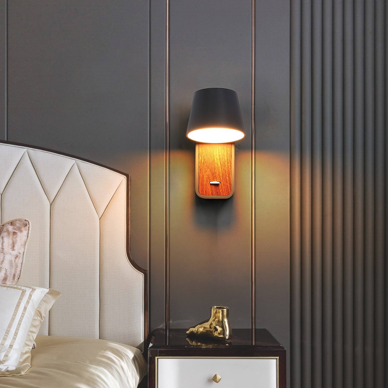 Aplique LED para Dormitorio de Madera rotatorio "KOPPEN" 6W 2700K